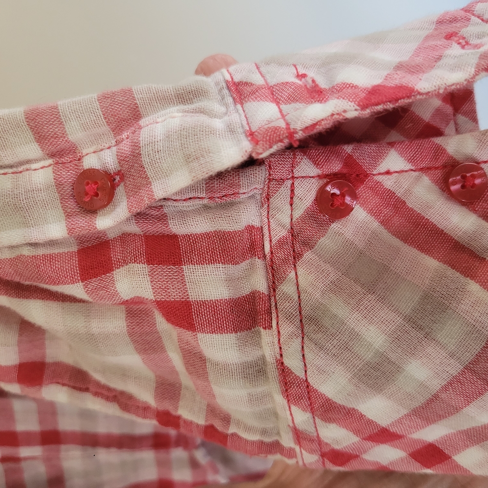 Guess Western Red and White Plaid Button Down Shirt - Picture 5 of 9